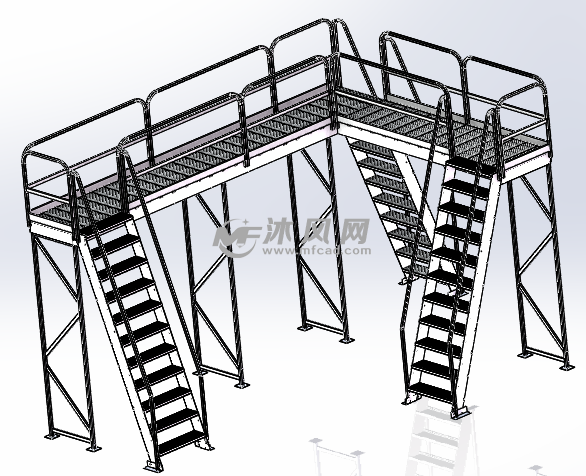 钢架平台/楼梯轴测图