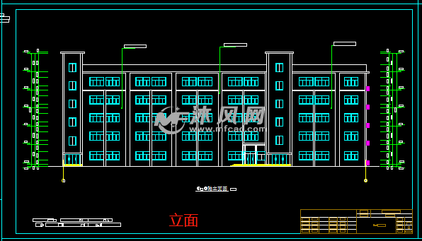 三层教学楼立面图图片