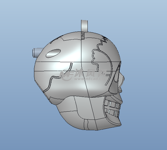 骷髏頭正面該3d模型,採用proe5.