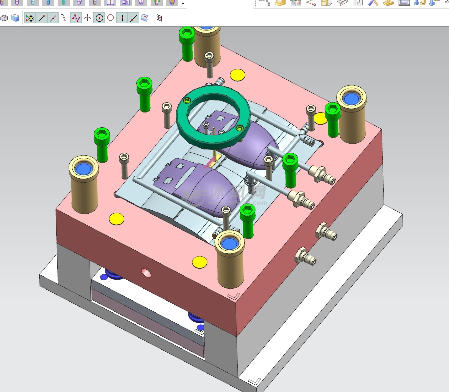 双飞燕鼠标上盖注塑模具设计图纸
