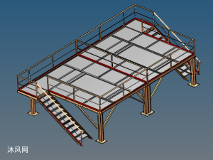 钢结构工作平台设计3d模型