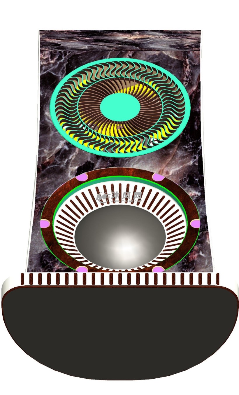 组合电风扇底视图