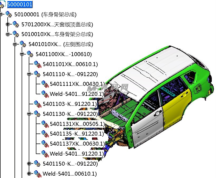 suv车身正向结构