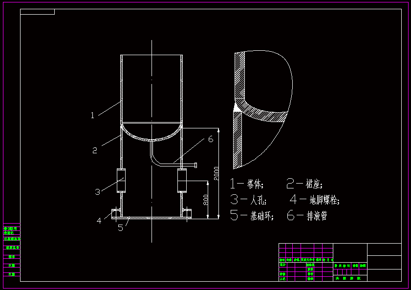 水吸收氨气填料吸收塔设计 - 反应压力容器图纸 - 沐风网