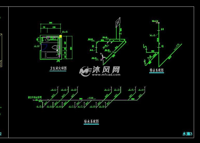 四川某宾馆餐厅给排水平面图