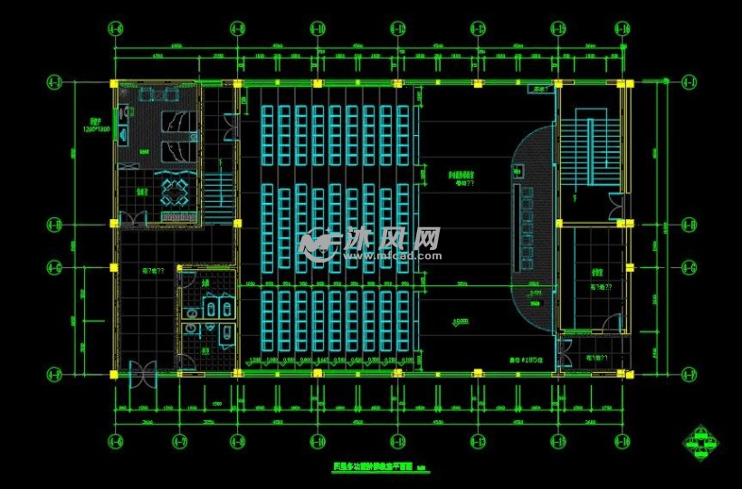 四层多功能阶梯教室平面图