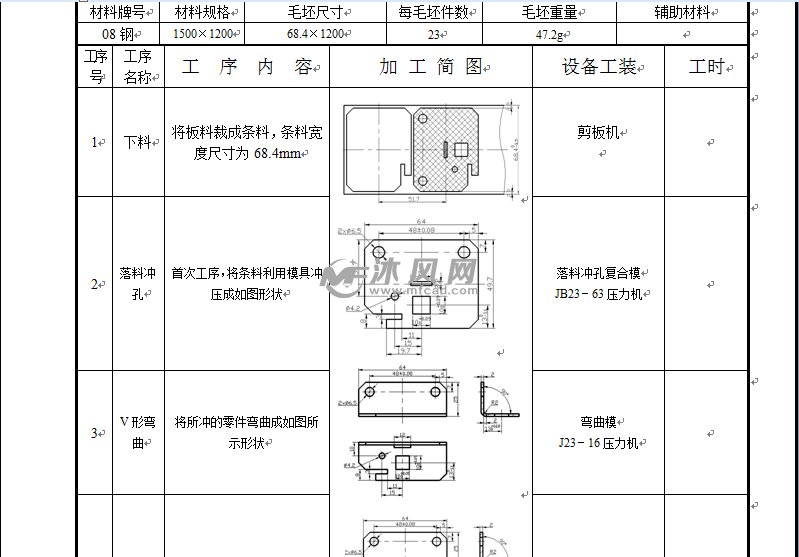 凹模落料衝孔零件設計落料衝孔裝配圖模具結構設計排樣設計刃口尺寸