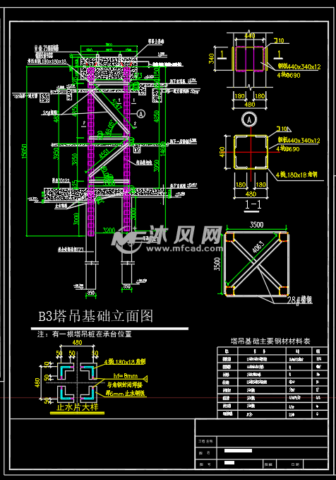 塔吊基础做法 结构图纸 沐风网