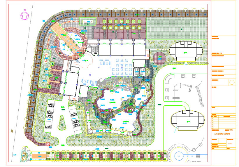 居住区会所周边环境园林景观工程施工图