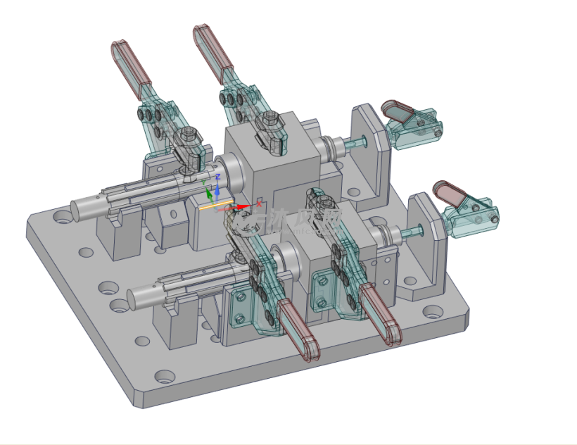 整体轴测视图转轴锁紧器,是用来装置在钻,攻,铣床或加工中心主轴上的