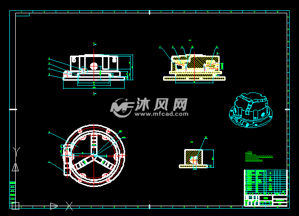 旋转平台二维图纸