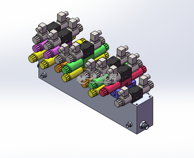 疊加閥液壓閥塊裝配圖三維模型