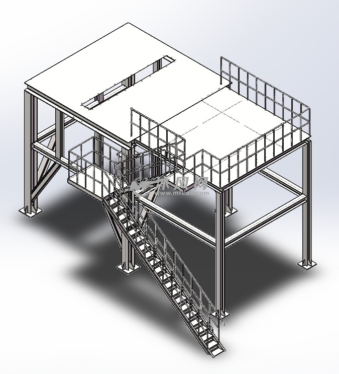 污泥料仓三维 - 食品机械图纸 - 沐风网