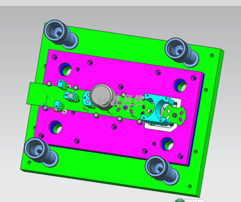 三维模具图三维料带图二维工件图因零件的孔边距太小,模具强度不能