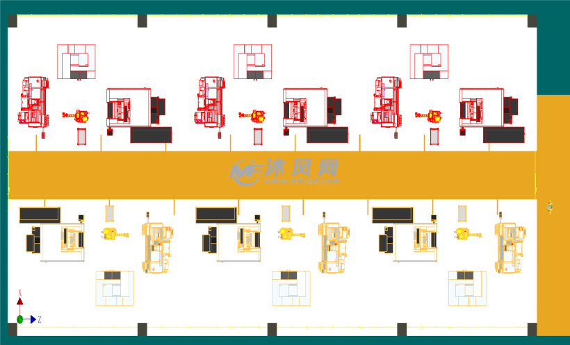 品字佈局的機加工車間規劃