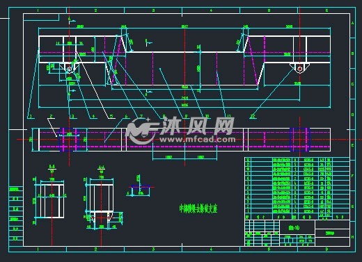 台车图车架图200t钢包车,实际生产将所有板材变为22mm厚,结构和尺寸未