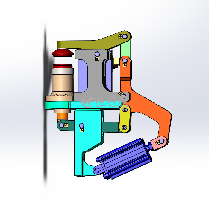 杠杆升销主视图