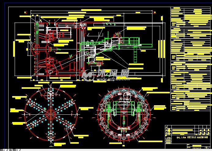 一款盾构及安装及工作图 - 工程机械/建筑机械图纸 - 沐风网
