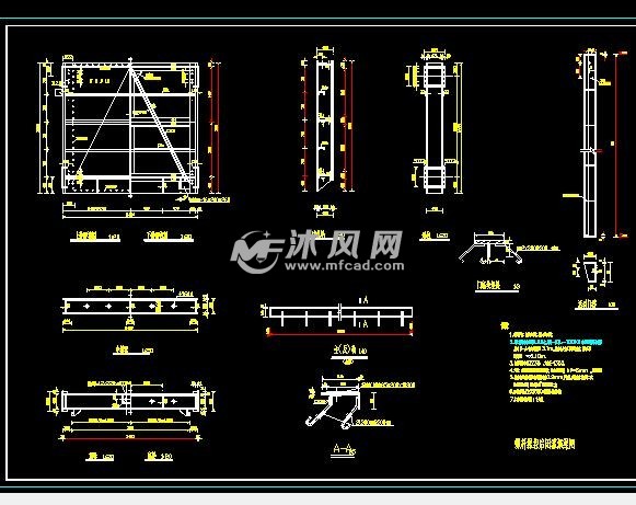 螺杆操控启闭灌溉渠闸门体尺寸结构图