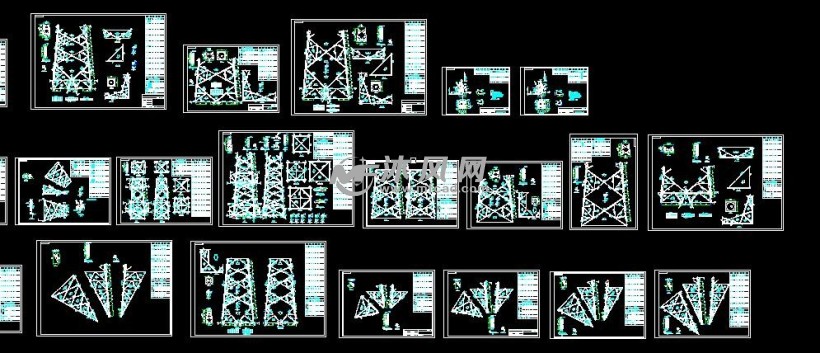 27米高的四层六线挂角电塔 - 建筑模型图纸 - 沐风网