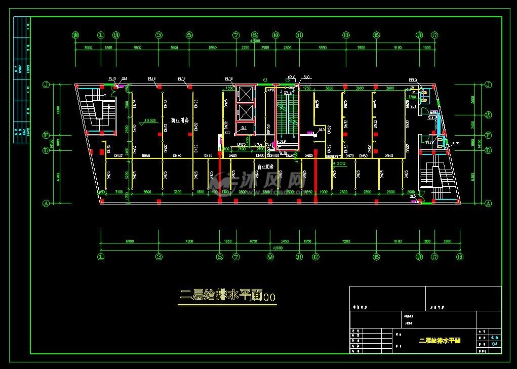 二层给排水平面