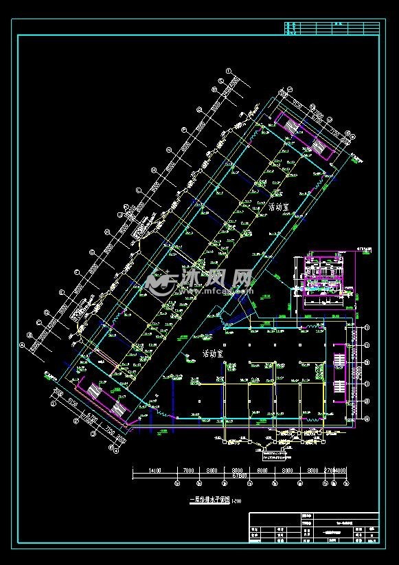 某七层宿舍楼给排水竣工图- cad建筑图纸 - 沐风网