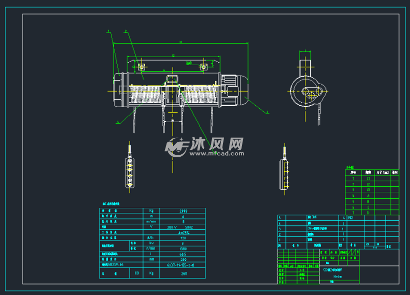 环链葫芦选型 - 工程机械/建筑机械图纸 - 沐风网