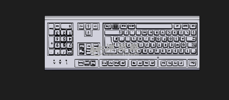 键盘模型图 - 电脑周边图纸 - 沐风网