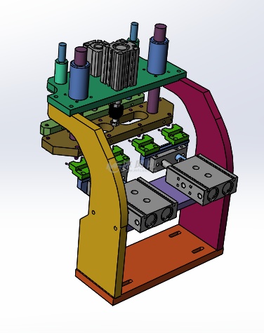 多行程组装机构的后侧支撑机构
