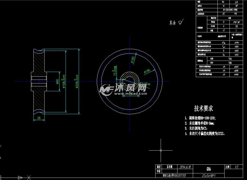 涡轮图支架图蜗杆图图纸参数图纸id: 1089725图纸格式:dwg,doc图纸