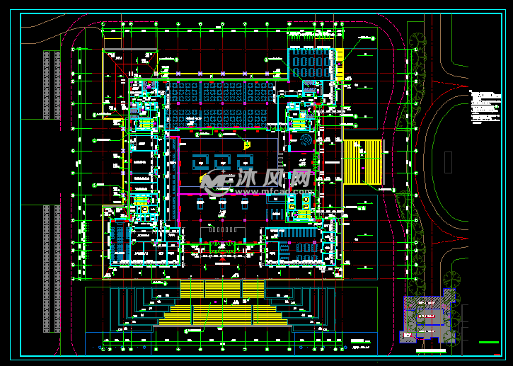大学图书馆建筑设计图- 教育建筑图纸 - 沐风网