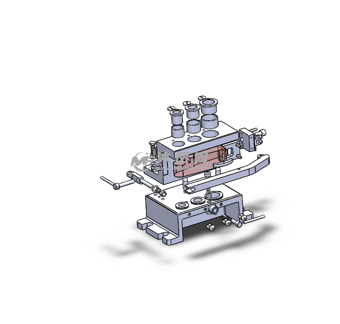 车床后托架钻三杠孔夹具爆炸图