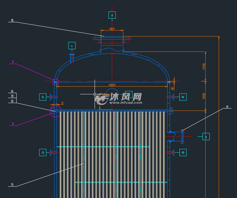 醋酸乙烯反应器装配图