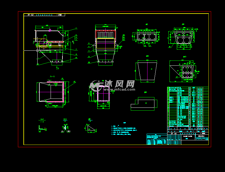 普通漏斗cad详图 头部漏斗用于将输送机头部卸下的物料导入后续设备中