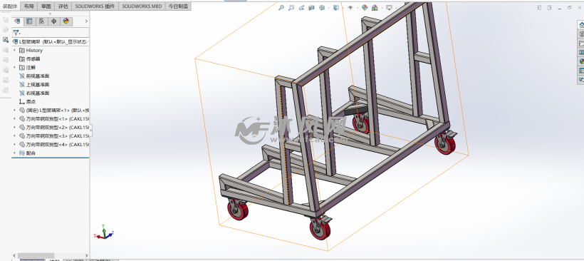 l型玻璃架 - 零部件模型图纸 - 沐风网