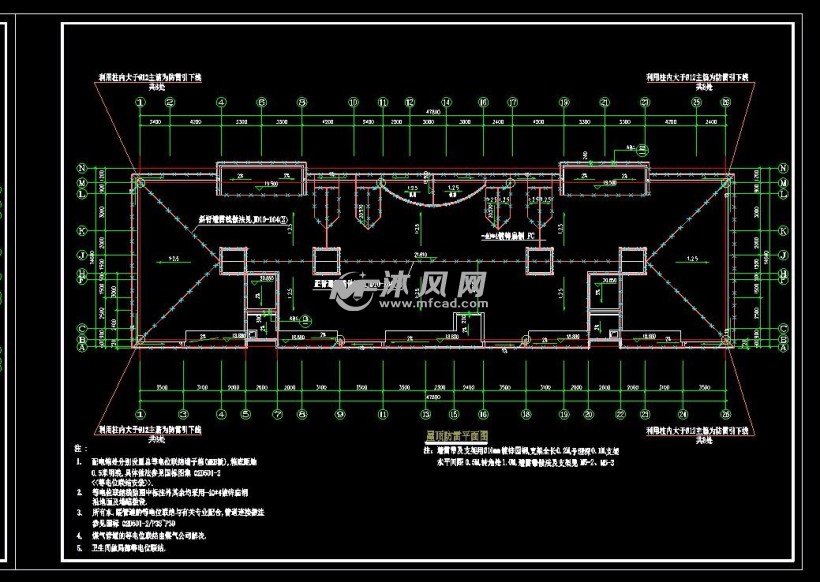 屋頂防雷平面圖