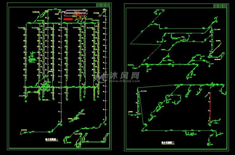 给水系统图两层图片