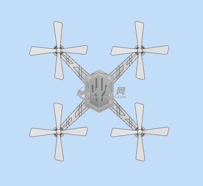 四轴无人机三维模型图