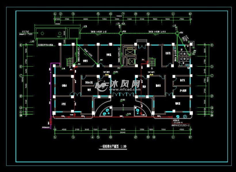 室內給水系統圖給排水工程施工圖設計說明六層給排水平面圖二層給排水