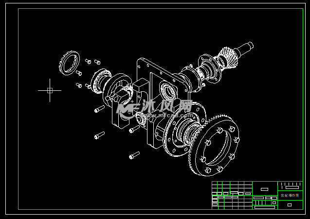 汽车差速器装配体图 - 传动系统图纸 - 沐风网