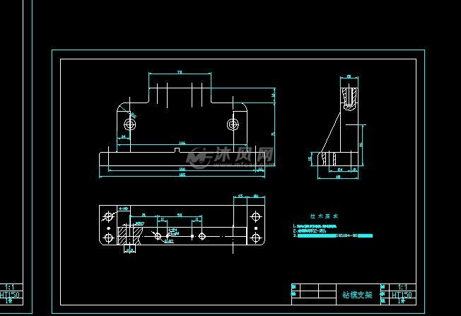 成型後的加工裝具圖紙,包含銑底面夾具圖 ,鏜孔面夾具,鑽夾具配套零件