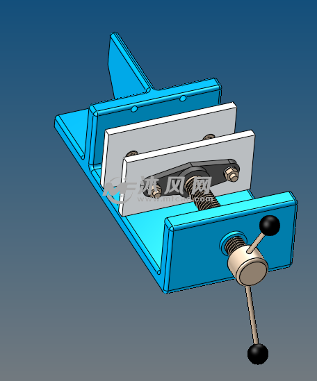 手动简易虎钳设计图 - 五金工具图纸 - 沐风网