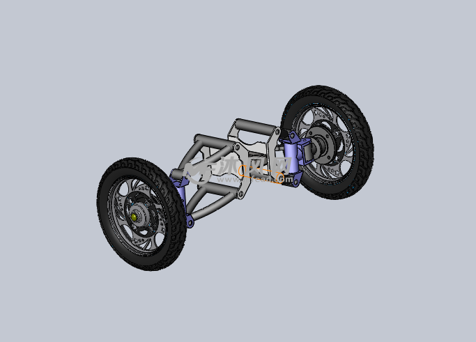 倒三轮独立悬挂摩托车