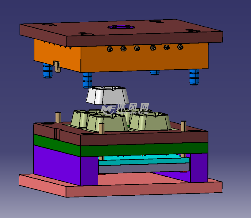 简易烟缸模具模型