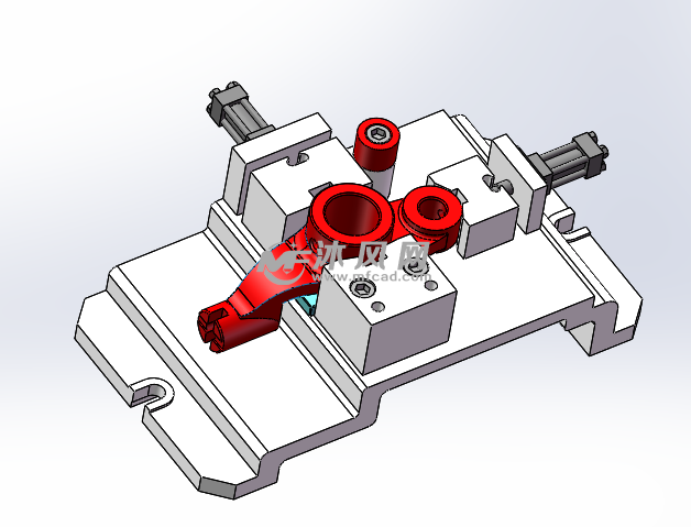 推动架铣端面夹具设计3d图