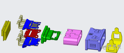 type_c_16pin防水插座分解视图