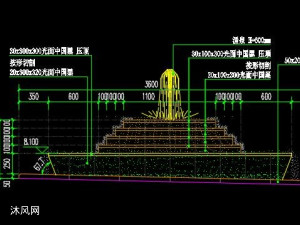 方形特色喷泉水景详图(含结构)