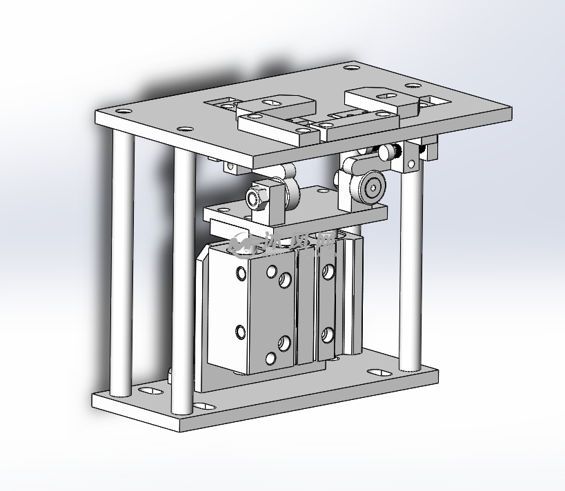 气缸压紧机构三维