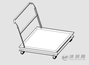 一款可折叠的四轮小推车stp