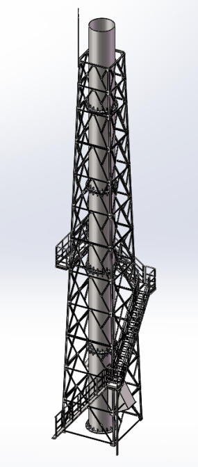 25米烟囱井字架图纸合集的封面图